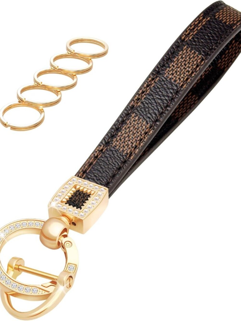 Leather Wristlet Keychain for Home Car Keys
